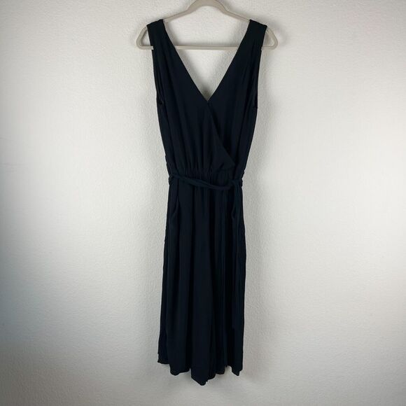 Aritzia Babaton Maximillian Jumpsuit Womens Medium Black Crop Wide Leg Minimal - Picture 1 of 14